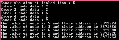 create display circular singly linked list